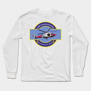 HM Coastguard search and rescue Helicopter, Long Sleeve T-Shirt